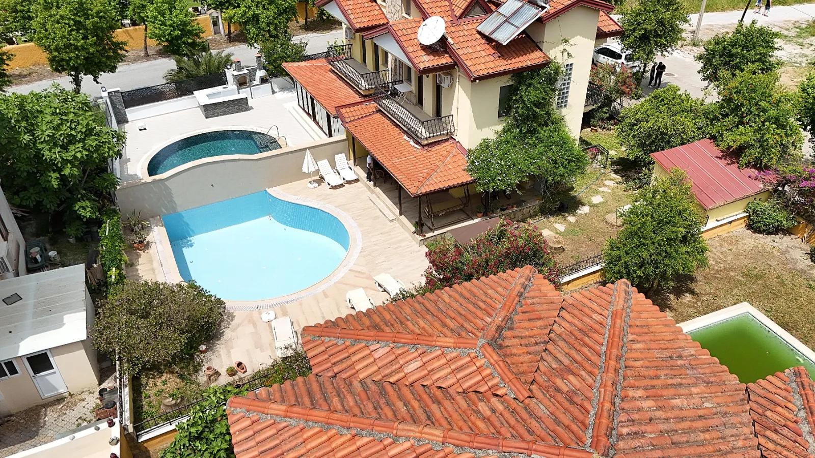 Detached 5+1 Triplex Villa With Pool For Sale In Dalyan Gülpınar Neighborhood.