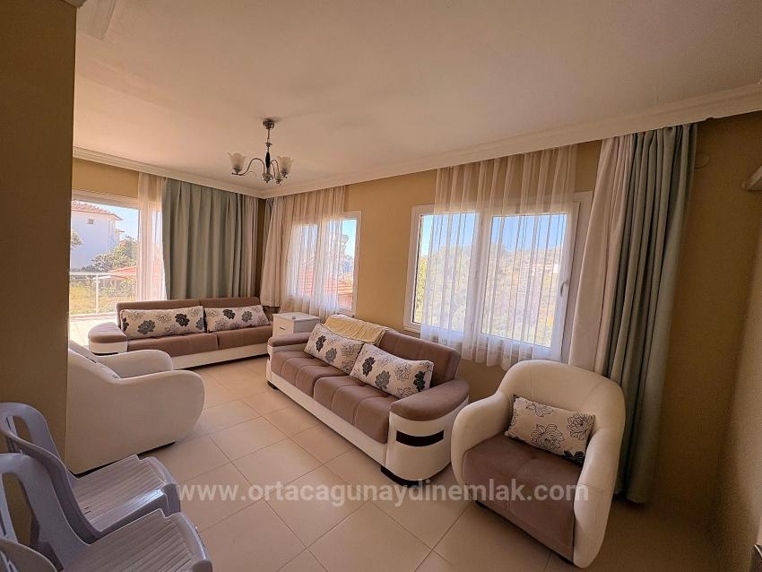 Fully Furnished 3+1 Duplex Detached Apartment For Rent In Ortaca Sarıgerme Neighborhood.