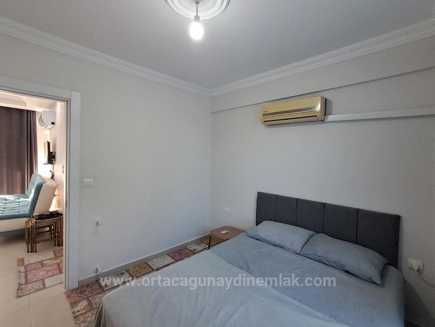 1+1 Furnished Apartment For Sale With Tourism Operation Certificate In Ortaca Karaburun