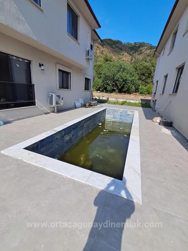 3+1 Brand New Furnished Villa With Pool For Sale In Ortaca Atatürk Neighborhood
