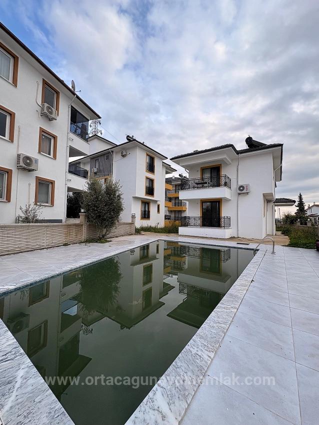Brand New 1+1 Apartment For Sale In A Gated Community With A Swimming Pool In Karaburun Neighborhood, Ortaca, Muğla.