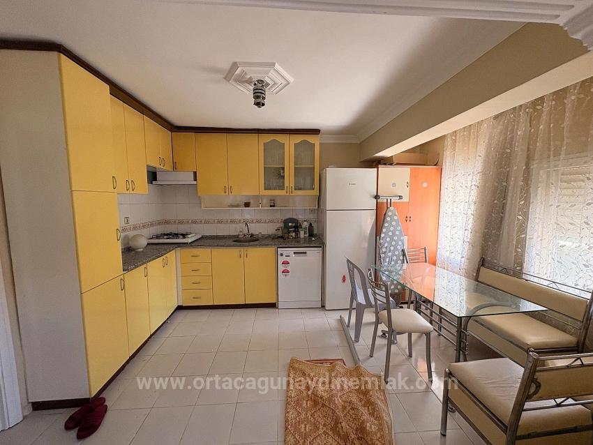 Сдается В Аренду Полностью Меблированная Двухуровневая Квартира (3+1) В Районе Сарыгерме, Ортаджа.