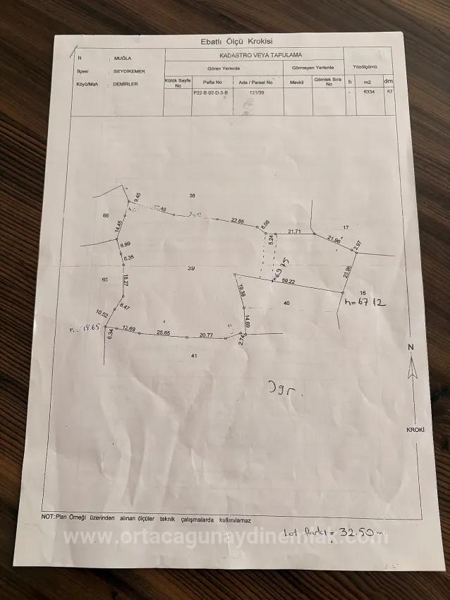 Seydikemer Demirler Mah. 6.334 M2 Tek Tapu Satılık Tarla