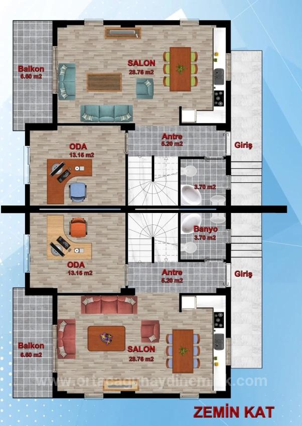 Ortaca Çaylıda 160 M² Lüks 3+1 Satılık Villa