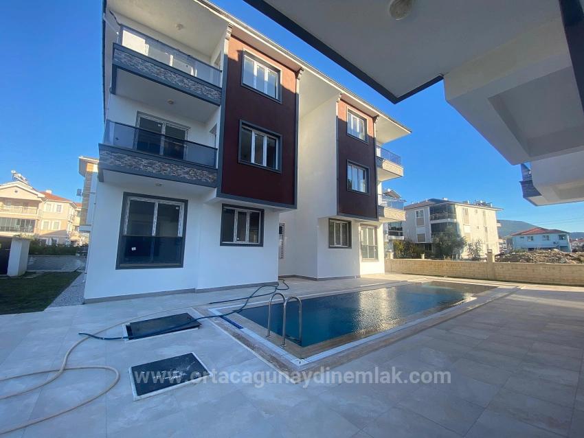 Dalaman Söğütlüyurt Mahallesinde Havuzlu Sitede 1+1 Sıfır Daire